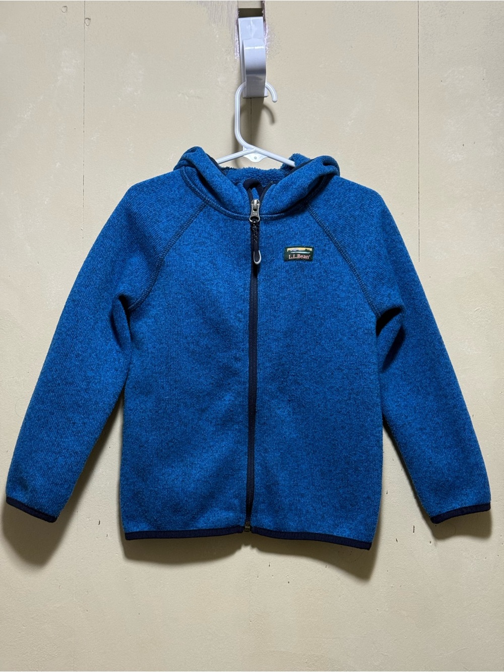 L.L.Bean Blue Hooded Zip Fleece Jacket Boys Sz 4T